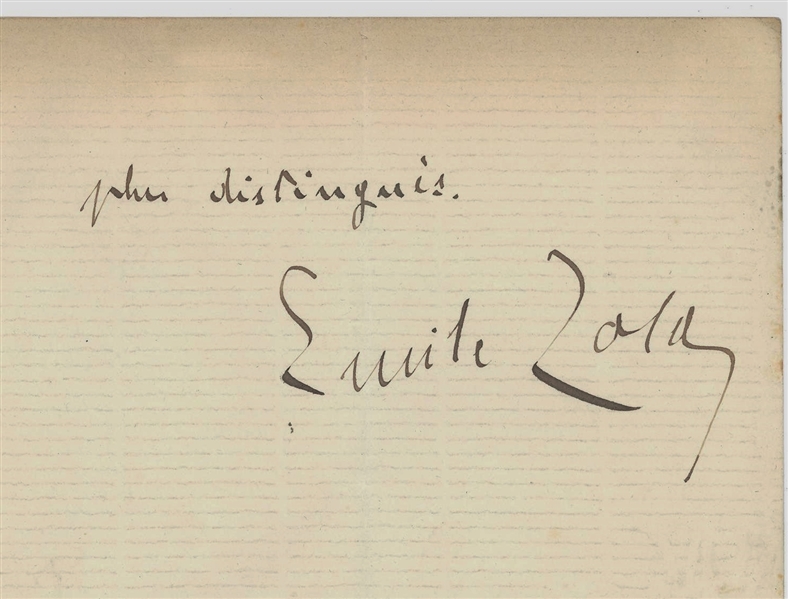 Emile Zola Hand Written letter