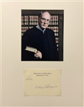 William Rehnquist Signed Supreme Court Card