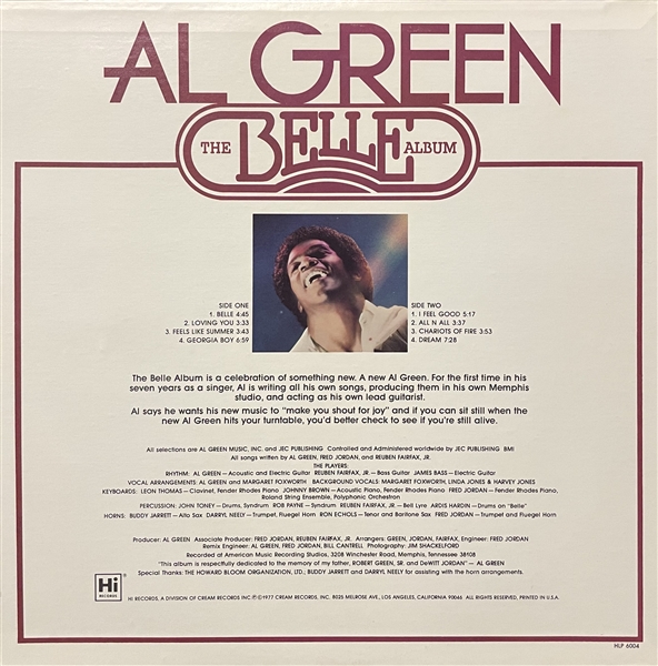 Al Green Signed Album Cover