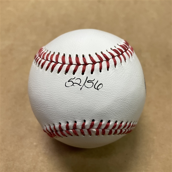 Joe Dimaggio Signed Baseball with Print