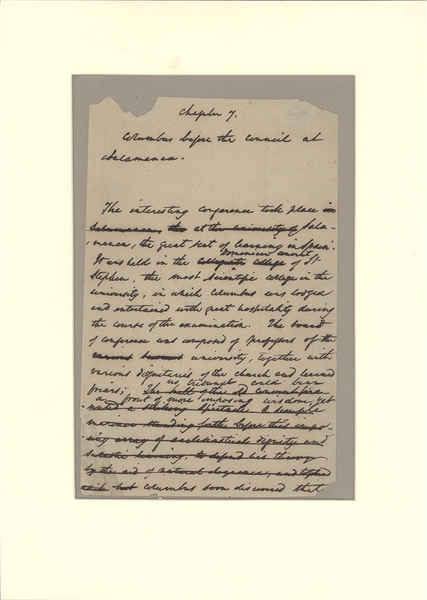 Washington Irving Manuscript Fragment