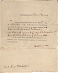 James Monroe Signed 1814 War Department Document 