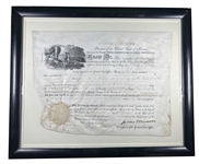 James Monroe autographed Land grant 
