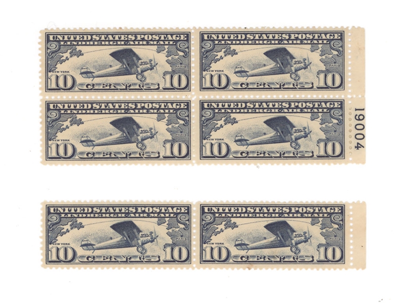 Charles Lindbergh Signed Photo & Set of Stamps