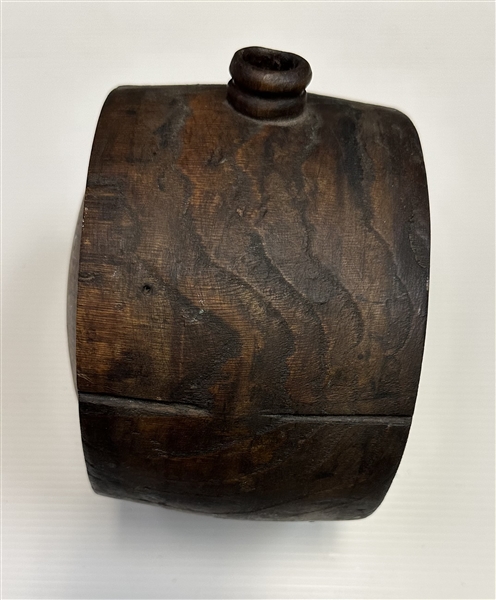 18th Century British Infantry Wood Canteen Flask W/Original Cork Stopper
