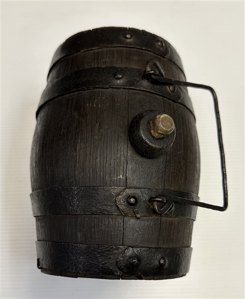 Revolutionary War Era Antique Wood Iron Barrel Rum Powder Keg Canteen 