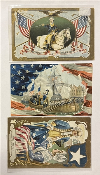 George Washington Bicentennial Collection 1st Day Issues, Postcards, Porcelain Dish, Pins, Medal.