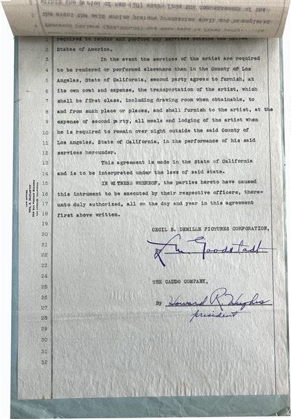 Howard Hughes signed contract for the film Two Arabian Knights