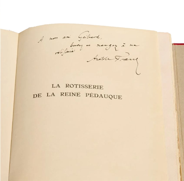 Anatole France, La Rotisserie de la reine, Signed