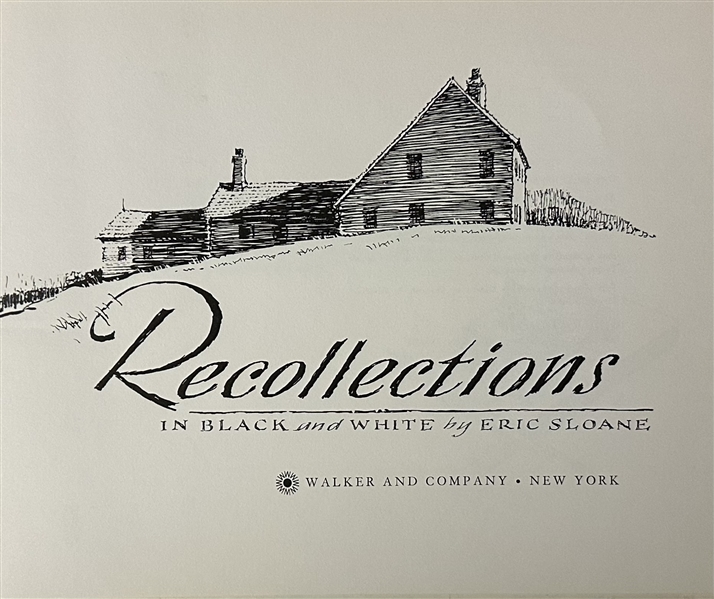 Signed First Edition of Recollections in Black and White By Eric Sloane