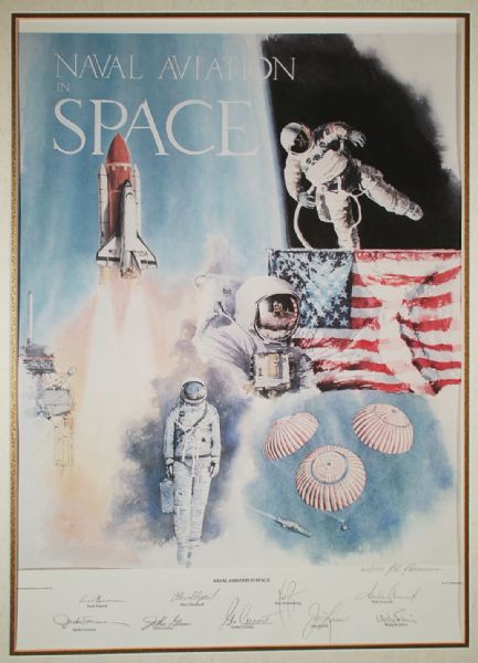 Astronauts "Naval Aviation in Space" Signed Print
