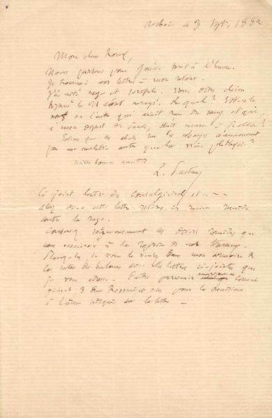 Louis Pasteur Writes About Anthrax