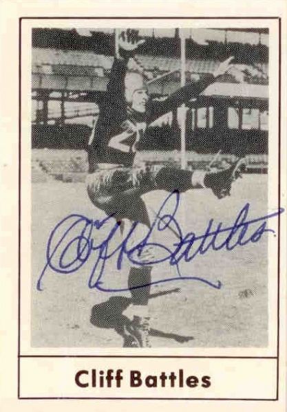 Football Cards signed by HOF  Players Hein & Battles 