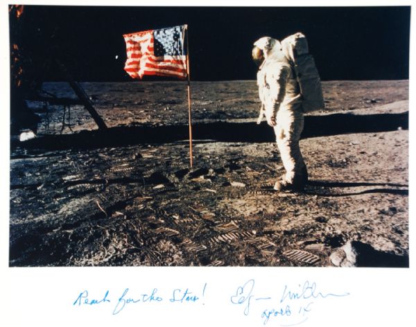 EDGAR MITCHELL - Lunar Photo Signed
