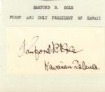 Signed Card by President of Hawaii

