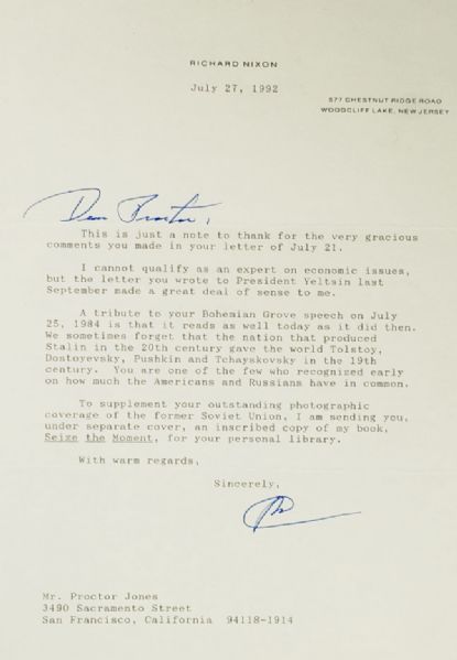 Richard Nixon Praises 19th Centry Russians