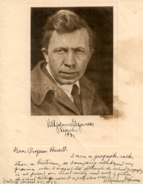 Vilhjalmur Stefansson Signed Photo