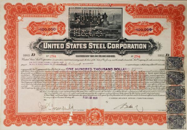 $100,000 United States Steel Corporation Bond
