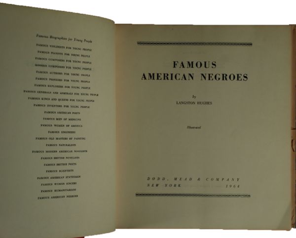 Langston Hughes Signed Book