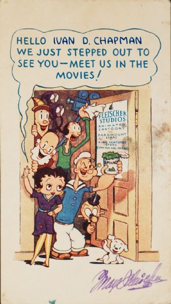 Max Fleischman signed Betty Boop Cartoon