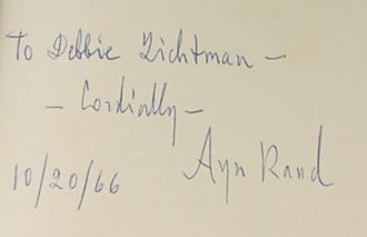 Ayn Rand Signed Book For the New Intellectual