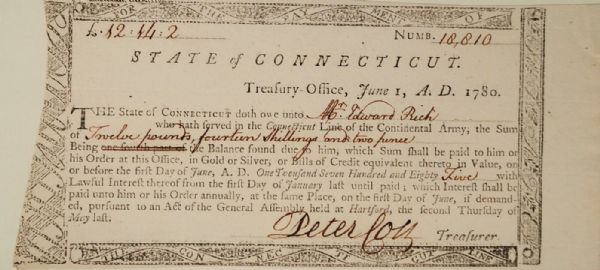 Peter Colt - Connecticut Line Bond
