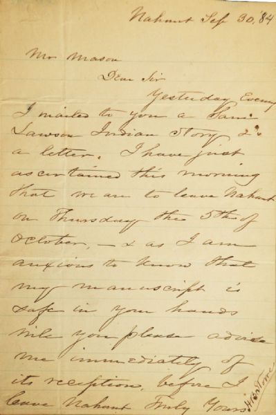 Harriet Beecher Stowe Makes Sure Manuscript is Safe!