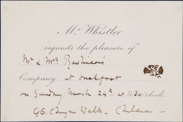 Whistler Invitation Signed with Butterfly