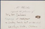 Whistler Invitation Signed with Butterfly