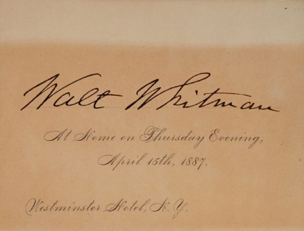 Walt Whitman Signed Invitation