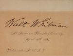 Walt Whitman Signed Invitation