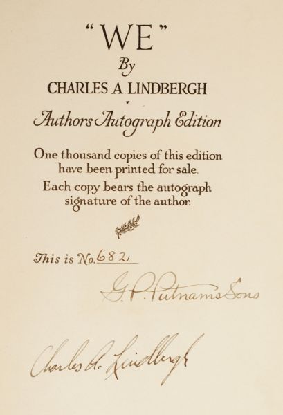 Charles Lindbergh  "WE" Signed Limited Edition
