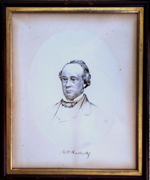 Henry Halleck, U.S. Army Officer, Autographed Watercolor Portrait