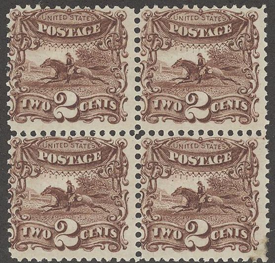US #113 Block of four