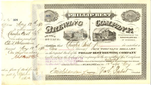 Charles Best & Frederick Pabst - Philip Best Brewing Company