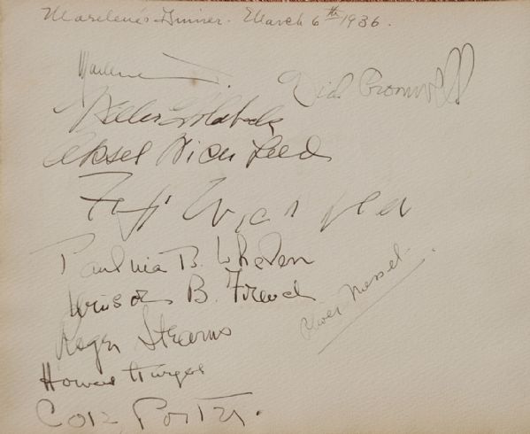 Cole Porter,Marlene Dietrich,Roger Stevens and host of other stars