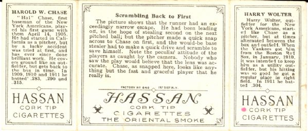 Harold W. Chase & Harry Wolter: Hassan Cork Tip Card