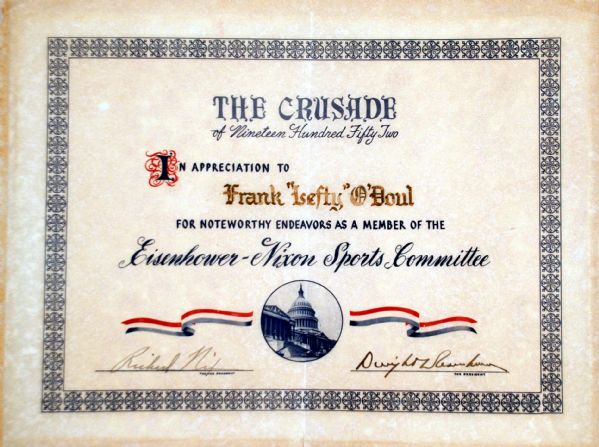 Dwight D. Eisenhower & Richard Nixon DS for "Lefty ODoul"