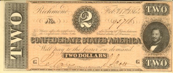 $2 1864 Confederate Note