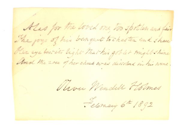 Oliver Wendell Holmes 