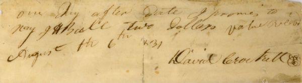 David Crockett ADS Promissory Note