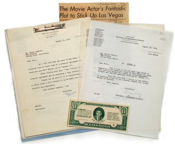 Peter Lawford "Oceans 11" Original Signed Contract