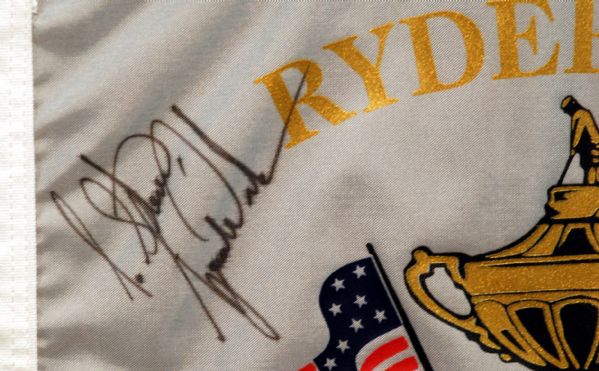 Ryder Cup Flag Signed By Tiger Woods