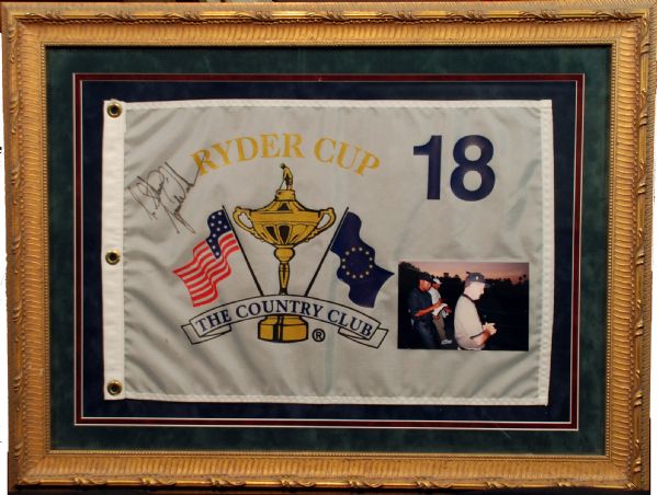 Ryder Cup Flag Signed By Tiger Woods