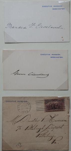 Grover Cleveland & Francis signed Executive Mansion Cards