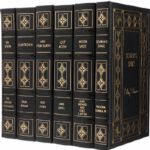 Astronauts Library: Six Signed Leather-Bound Easton Press Limited Edition Books, Matching Serial Numbers 