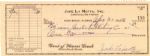 Jake LaMotta Signed Check