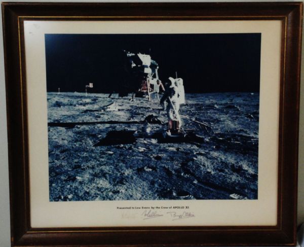 Oversized APOLLO XI COLOR LUNAR PHOTO Presented to CEO of Grumman Lew Evans