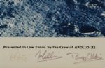 Oversized APOLLO XI COLOR LUNAR PHOTO Presented to CEO of Grumman Lew Evans