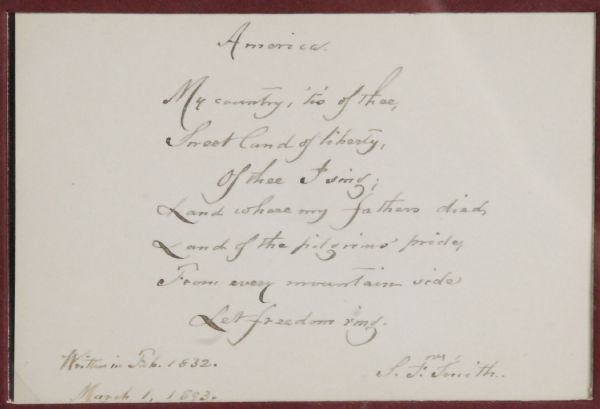 Samuel F. Smith (My country, ’tis of thee)